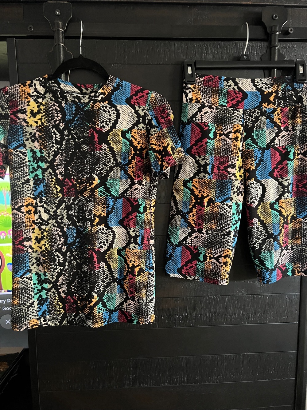 Colorful Snake Print Two-Piece Set - Bold Multicolor